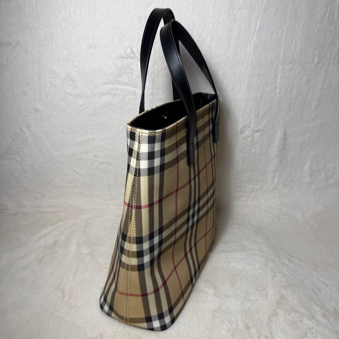 極美品　バーバリーロンドン　トートバッグ　ハンドバッグ　ノバチェック　PVC