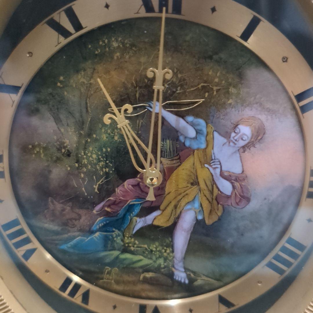 金色のオーバル型置時計インホフ水晶置時計