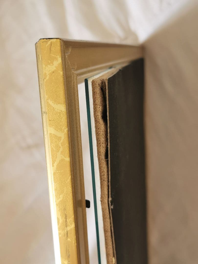 アンティーク ニードルポイント刺繍 ガラス額装 マルシェ 朝市の賑わい 犬 小鳥