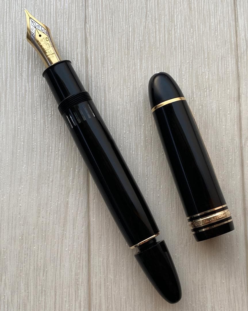 希少 美品 モンブラン 149 18C 中字 エボナイト縦2本溝 なで肩 万年筆