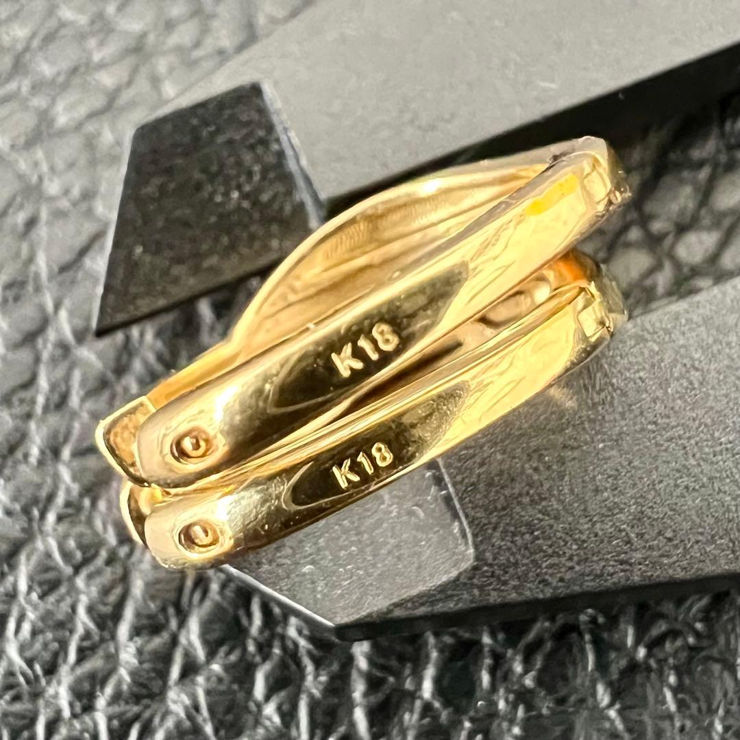 (B051202) K18ピアス ダイヤ 中折れピアス 18金 YG