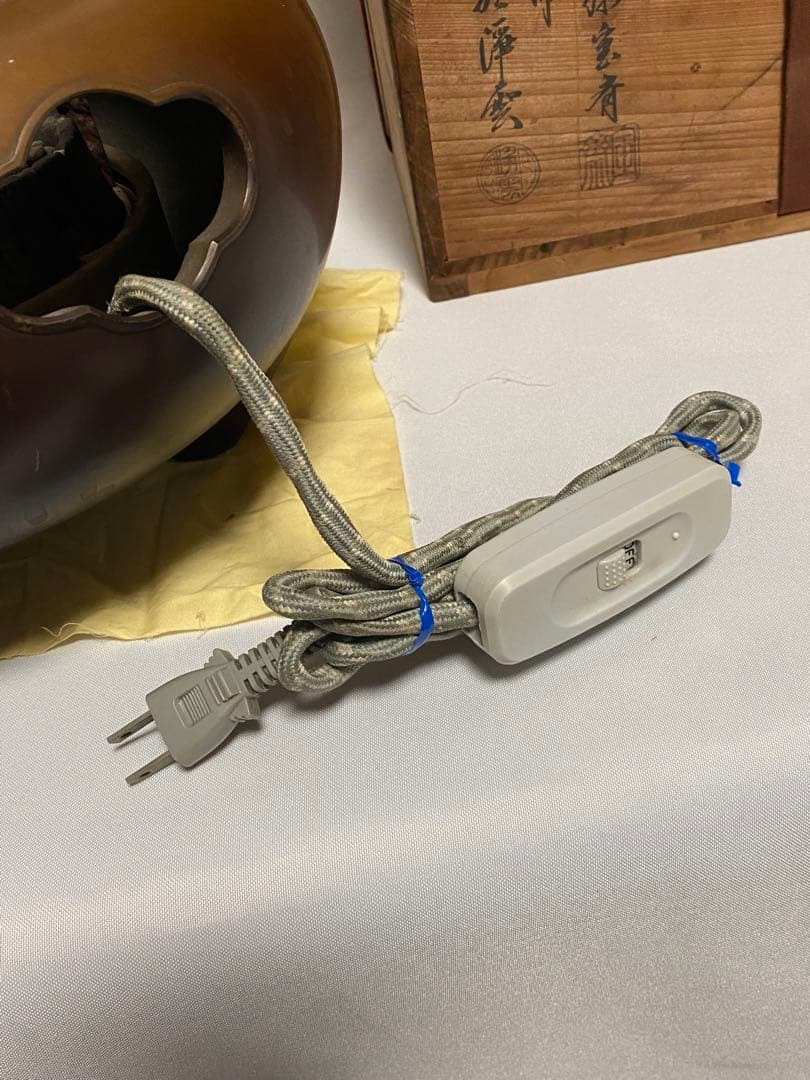 2142❣️ 唐銅鬼面風炉　釜　電気炭　セット