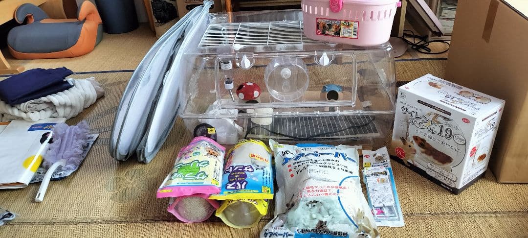 ルーミー60ハムスター飼育セット20点以上ガイド本3冊と五千円相当のヒーター付き