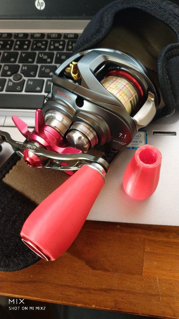 ハンドメイドノブ　TPR（ラバー素材）タイプJ4　レッド2個