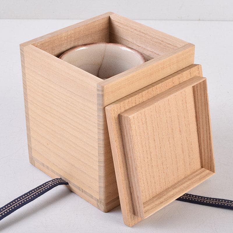 志野焼　美濃焼　奥磯太覚作　志野湯呑　共箱　C　R8909