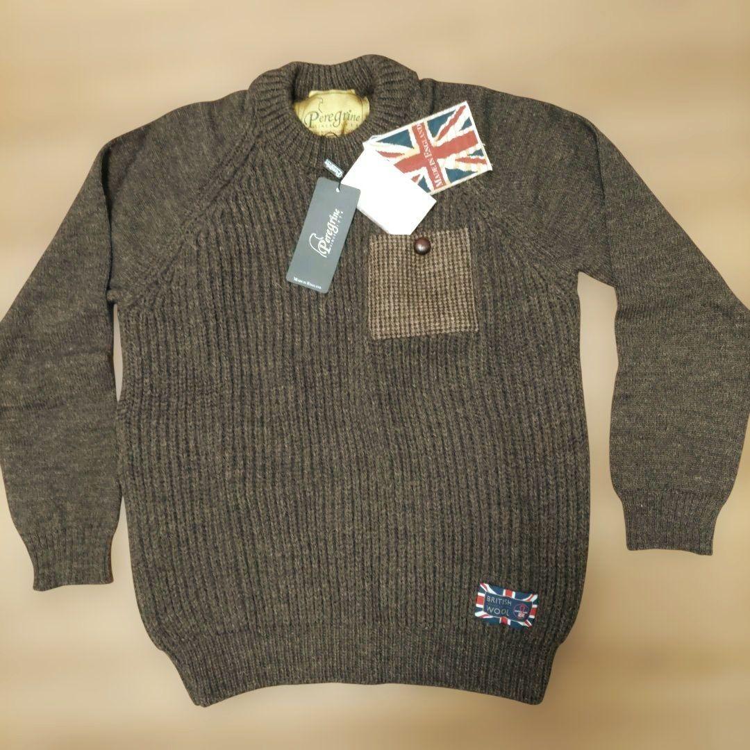 PEREGRINE / ブリティッシュウール クルーネックニット（新品・Ｌ）