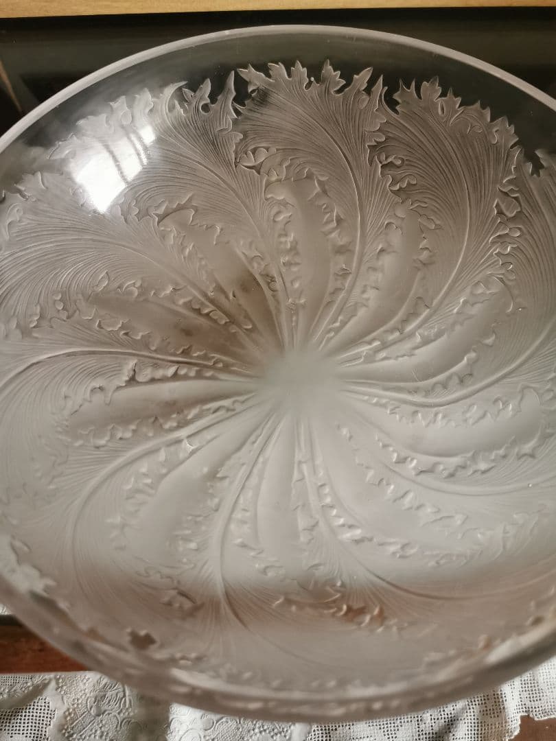 アンティーク ラリック CHICOREE ラージガラスボウル 水深鉢1921年頃