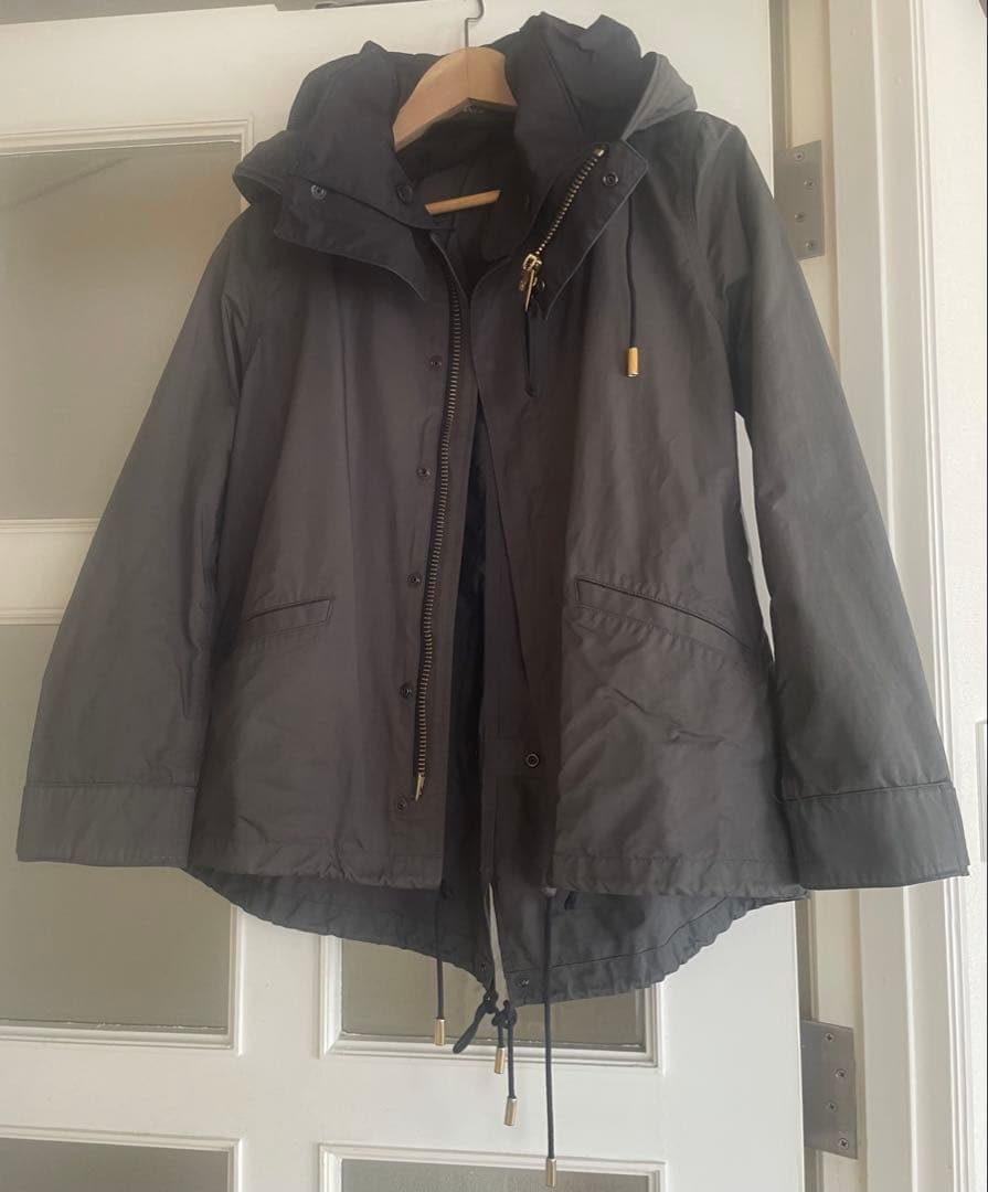 mojaTHE RERACS カーキ×黒 フード付き モッズコート 38