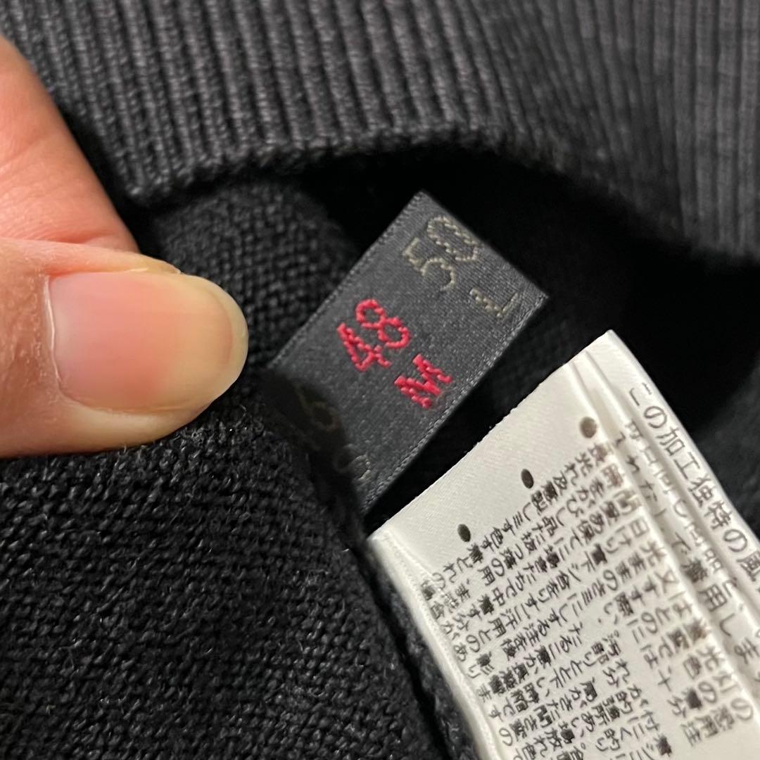 美品パパス 2024年製 ニット 刺繍ロゴ クマ ウール チャコールグレー48