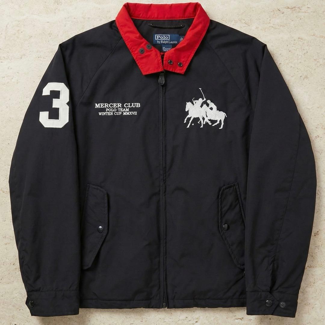 Polo by Ralph Lauren ブラックナイロンジャケットbigロゴM
