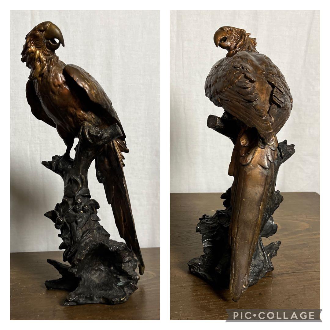 古雑貨アンティーク◾️真鍮製 オウム 鳥 置物 / オブジェ