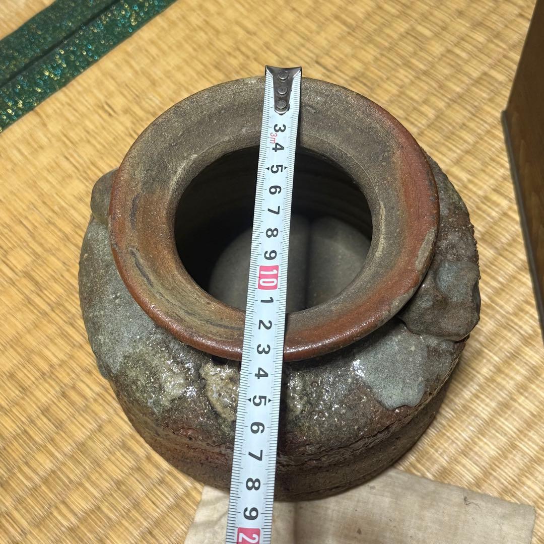 時代 古伊賀水指/日本美術 伊賀焼 茶道具 壷 骨董品 時代品 古美術品