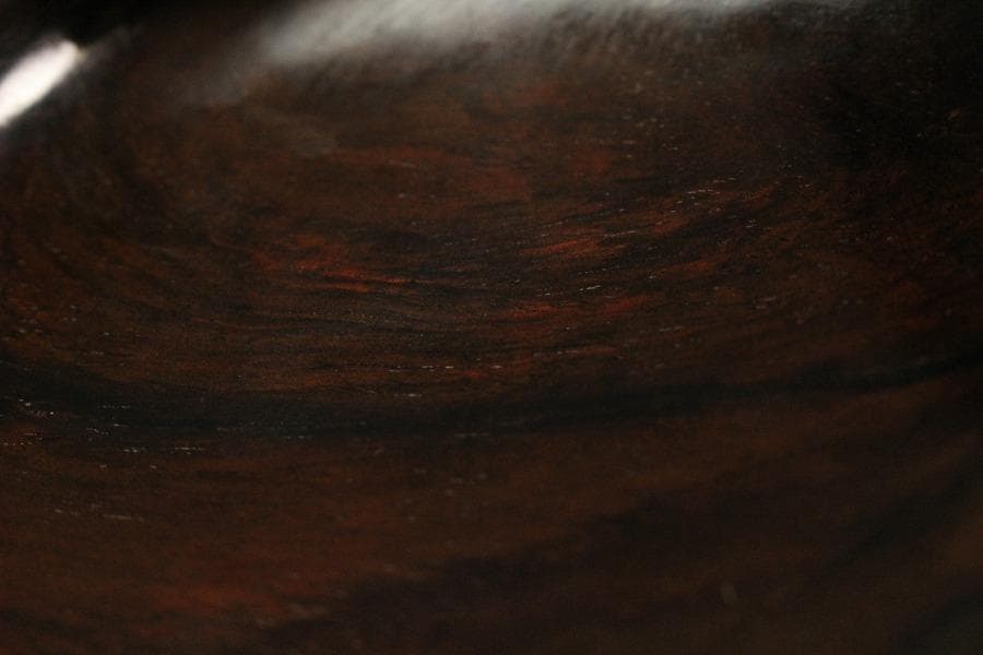 紫檀 刻 手付 皿 13.5cmx12cm 文房四宝(K-HA489)