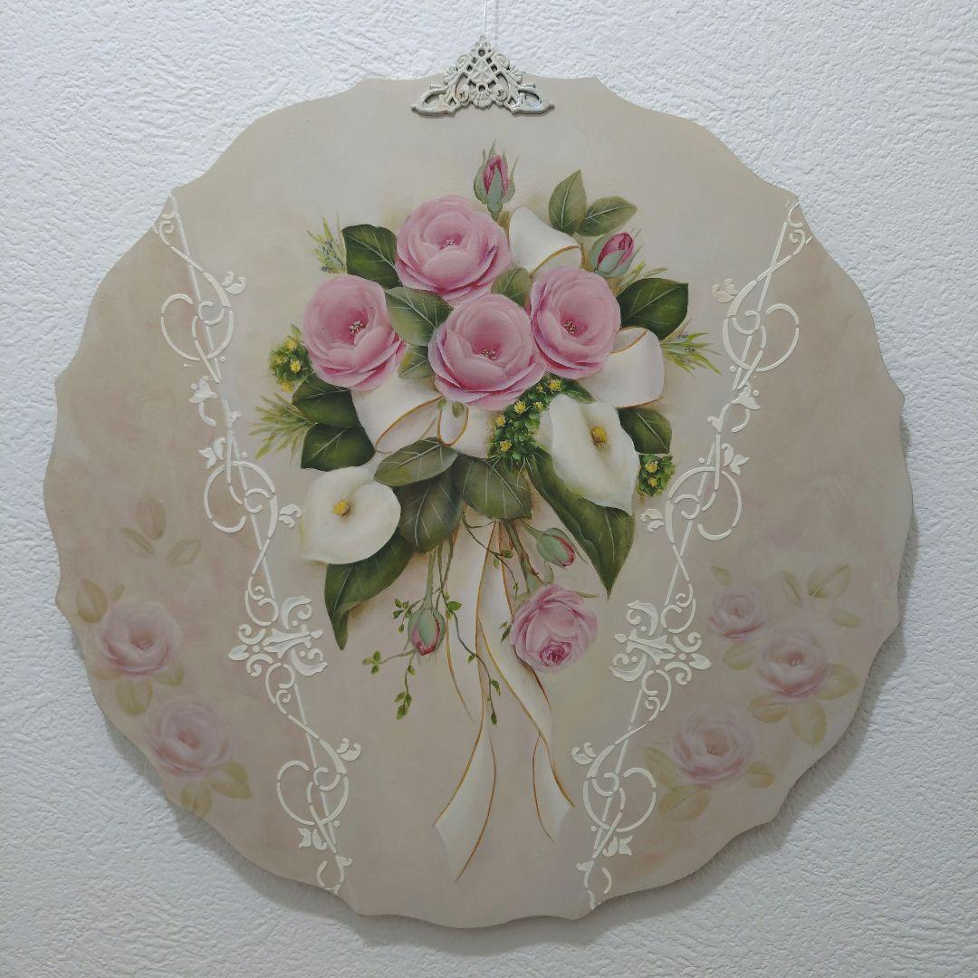 スカラップボード　両面描き　トールペイント作品