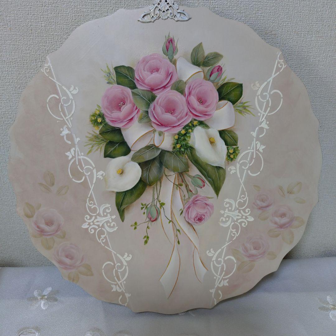 スカラップボード　両面描き　トールペイント作品