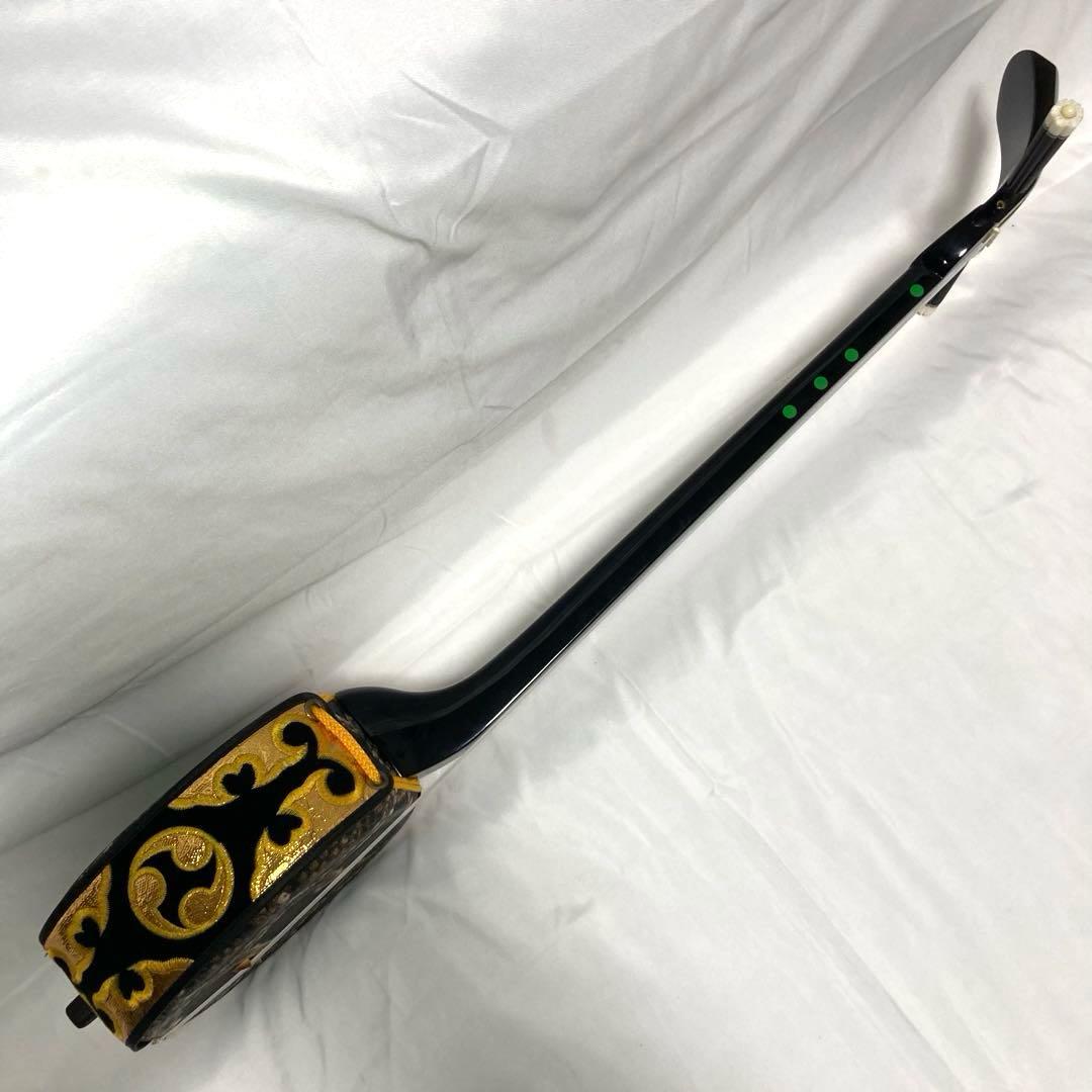 【美品】三線 沖縄 初心者 人工皮 ソフトケース 蛇革 蛇皮 付属品 和楽器