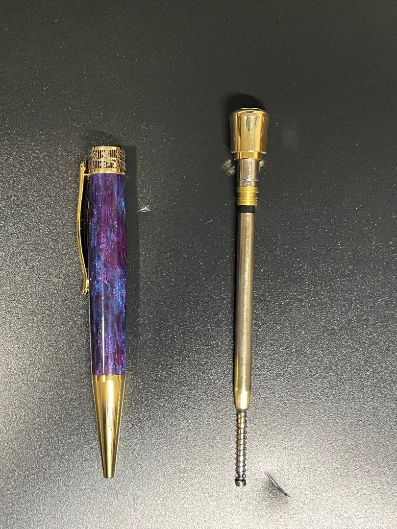 ボールペン ギャラクシー レジン 紫 ハンドメイド 高級ボールペン
