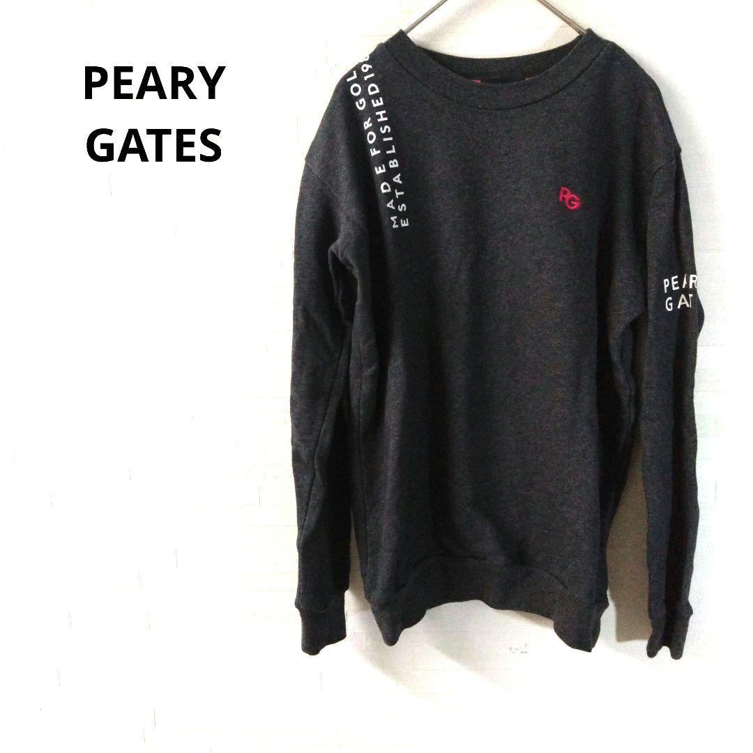 パーリーゲイツ　 長袖トレーナー　グレー　カジュアル　ロゴプリント　XL