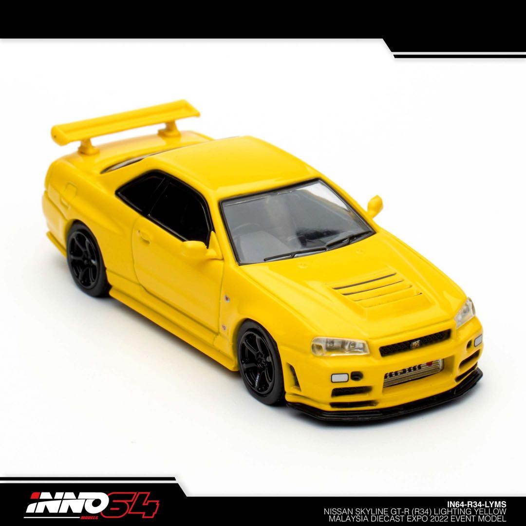 イノモデル 1/64 ニッサン 日産 GTR R34 マレーシア限定 黄色