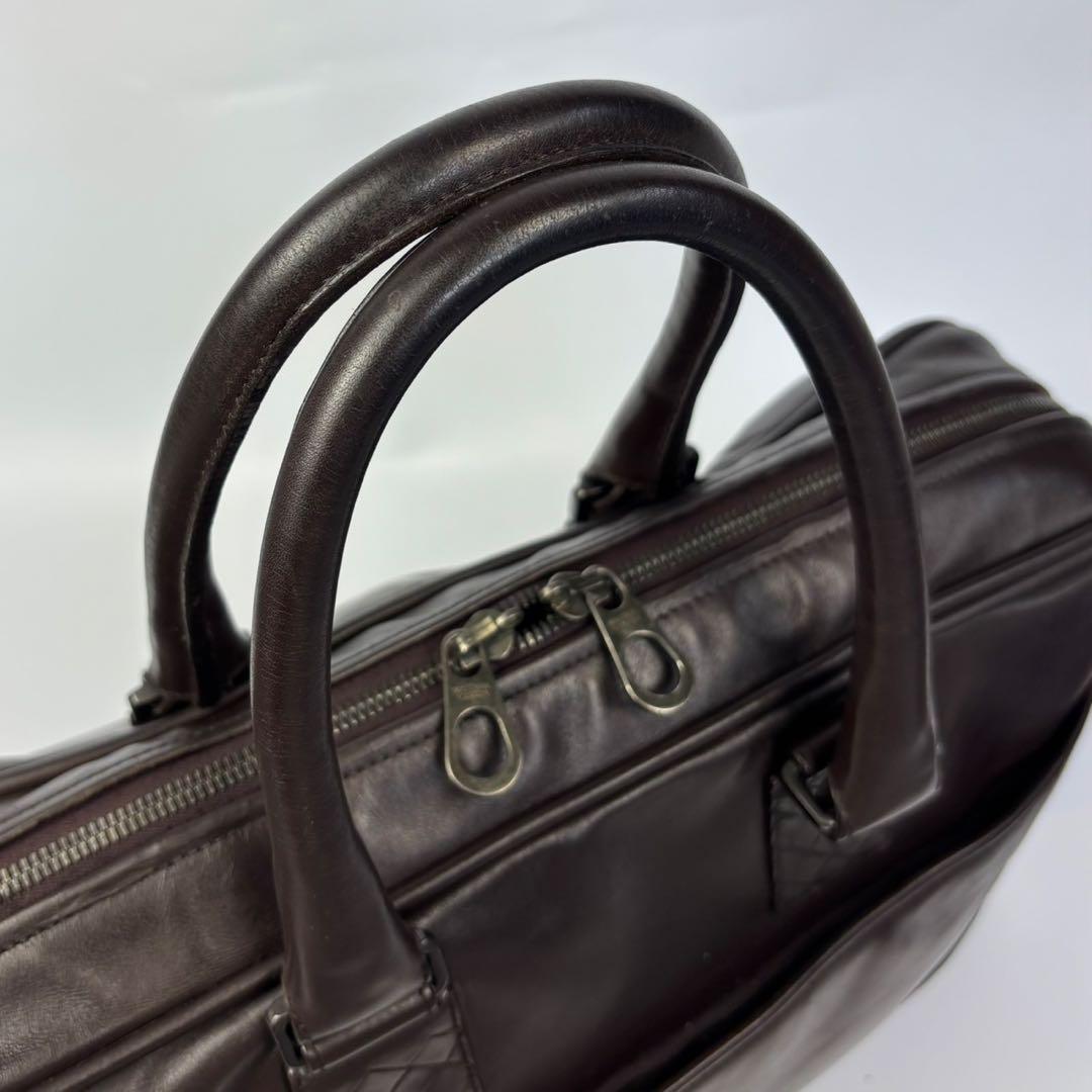 ボッテガヴェネタ　ビジネスバッグ　イントレチャート　レザー　ブラウン　A4可能