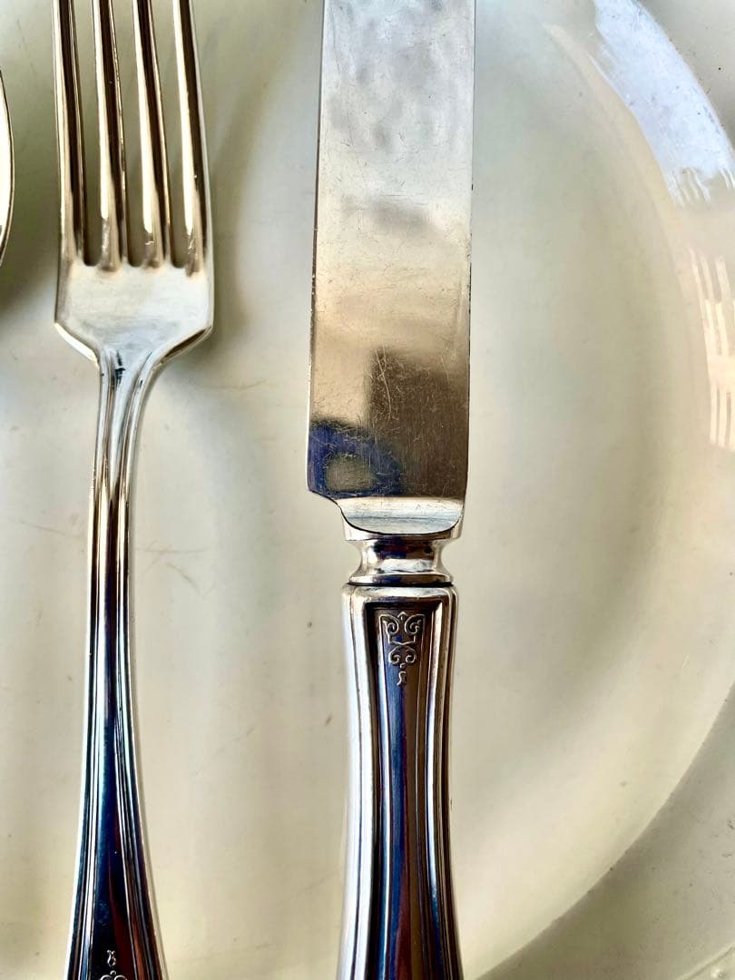 モノグラム付きカトラリーセット ナイフ&フォーク&スプーン フランスアンティーク