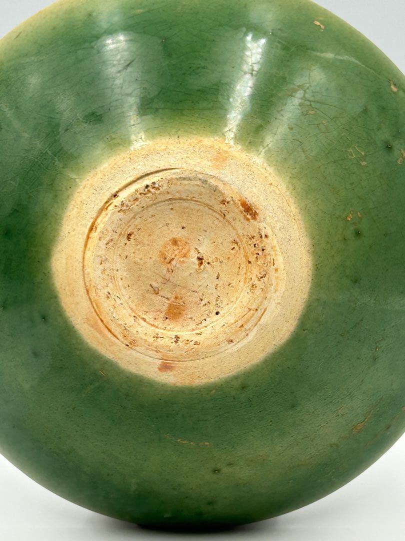 ★0030宋時代　吉州窯 緑釉鳳紋碗 磁器 ★天目茶碗 茶道具 茶器 唐物