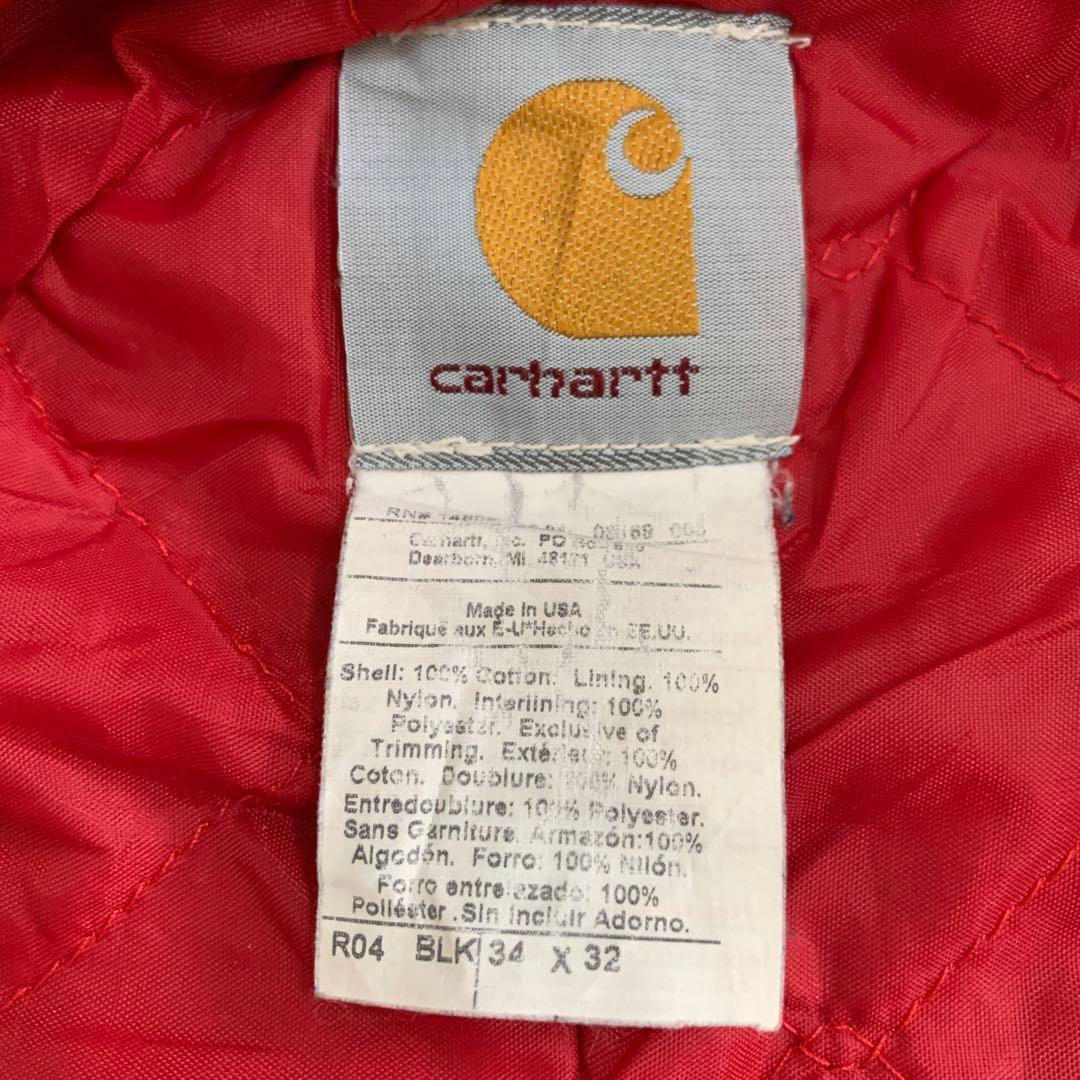 90s USA製　カーハート オーバーオール ブラック　キルティング