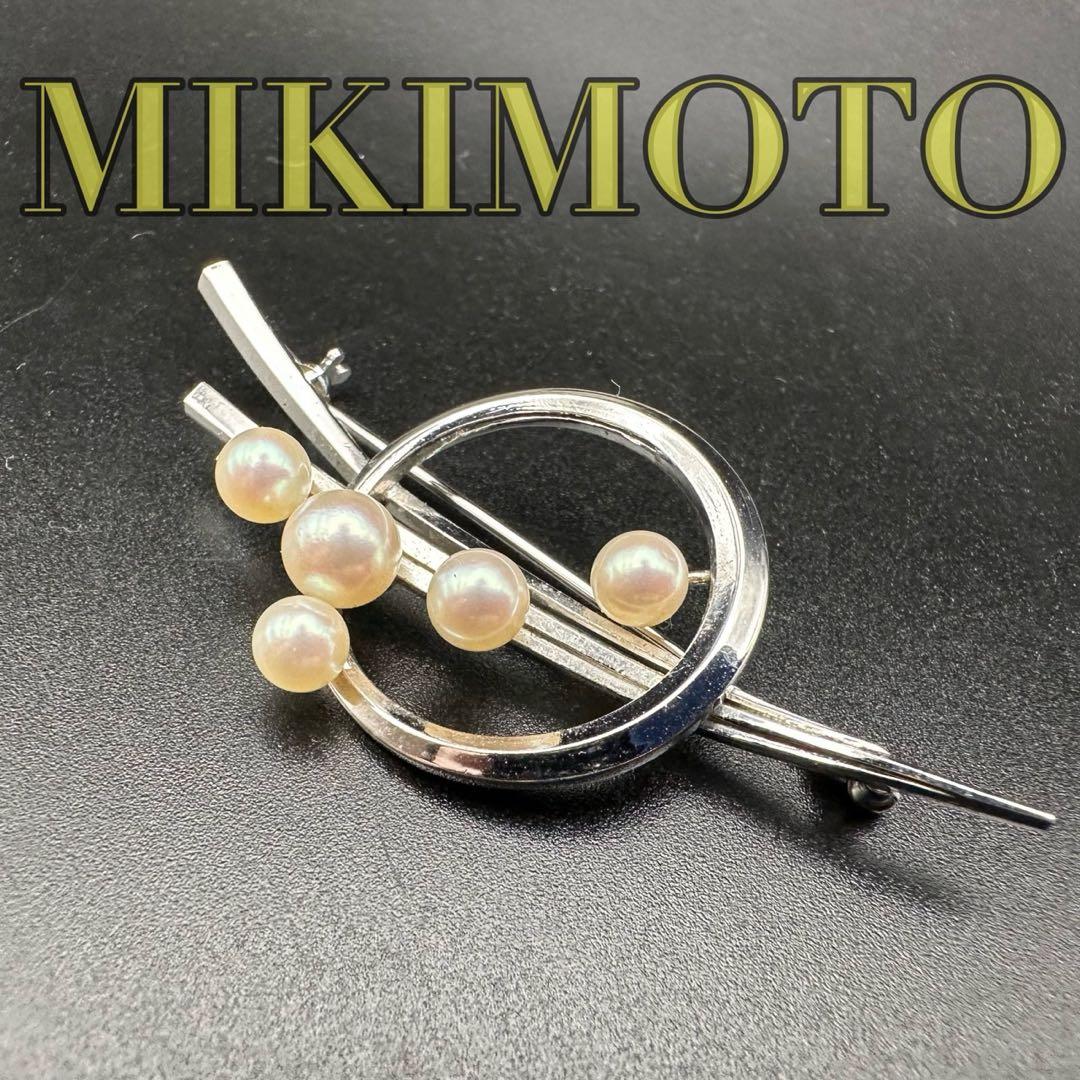 極美品✨　MIKIMOTO ミキモト　パール　ブローチ　ロゴ　刻印　1560