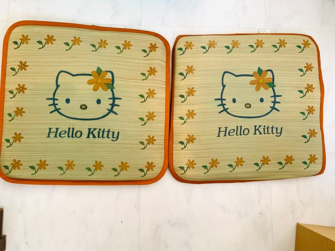 サンリオ ハローキティ い草 クッション 座布団 2個セット 日本限レトロ レア
