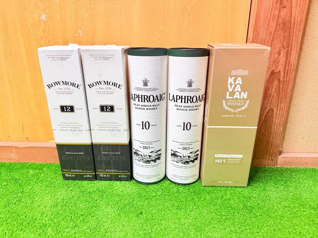 Bowmore 12年、Laphroaig 10年、Kavalan No.1