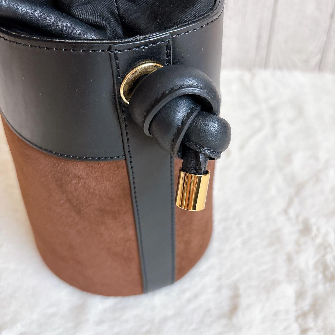 【美品】VIOLAd'ORO ヴィオラドーロ バケツバッグ トート巾着 スエード