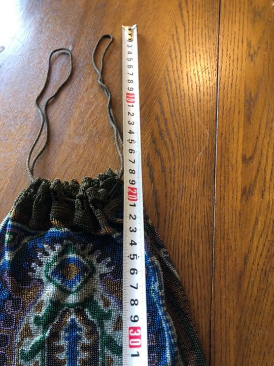 アンティーク　マイクロガラスビーズ　バッグ　v