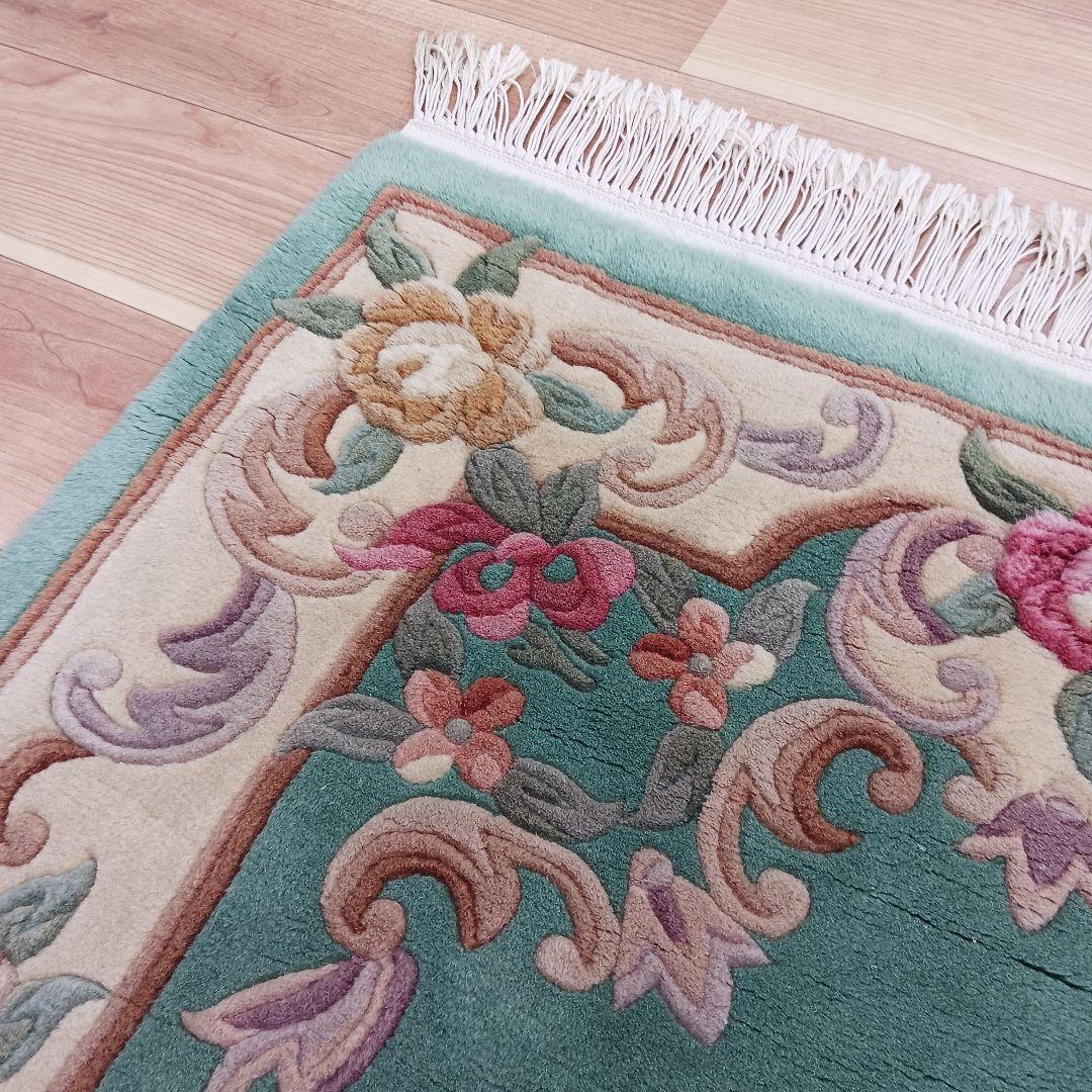 専用Y2690-3 高級中国段通 ウール100% ハンドカット 153×91㎝