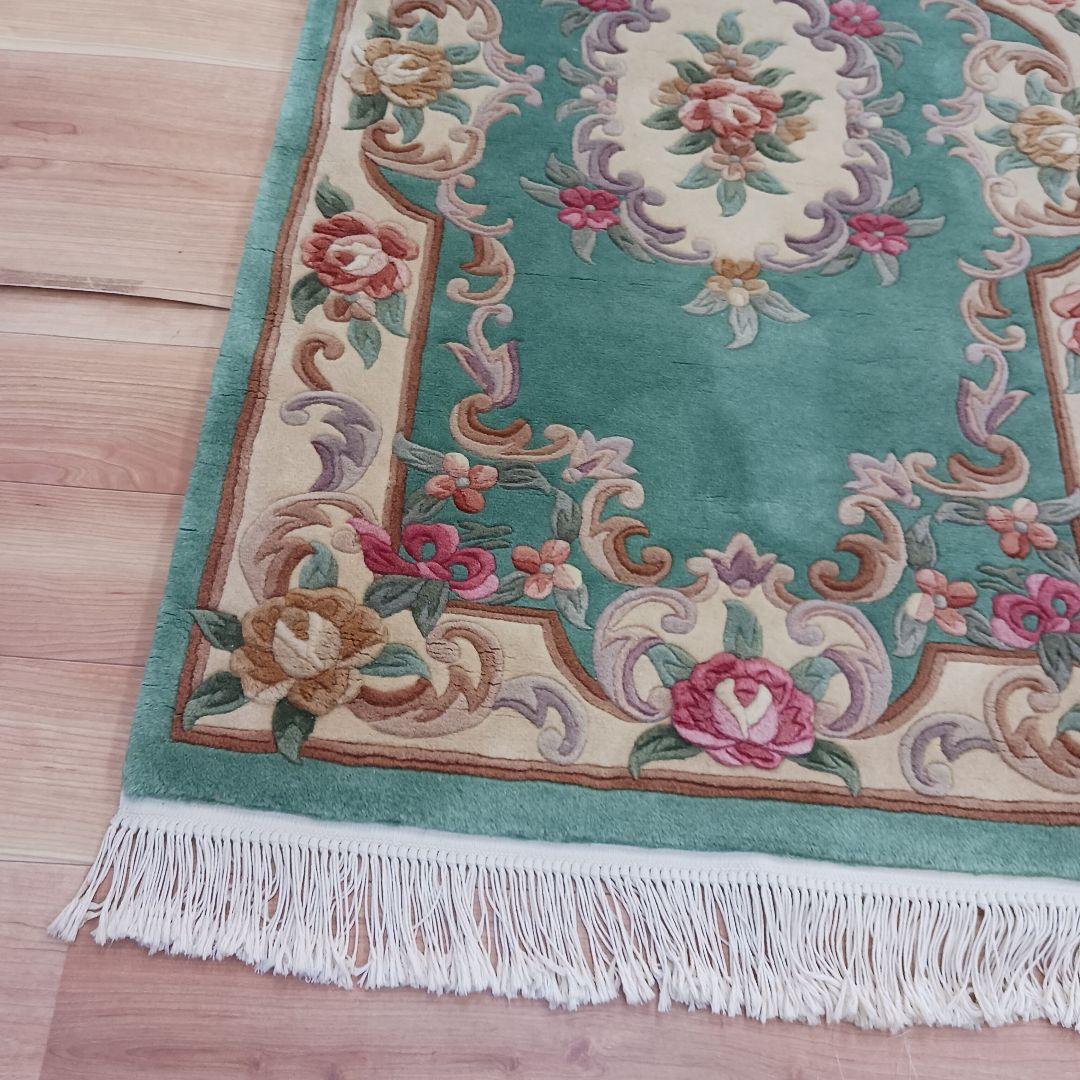 専用Y2690-3 高級中国段通 ウール100% ハンドカット 153×91㎝