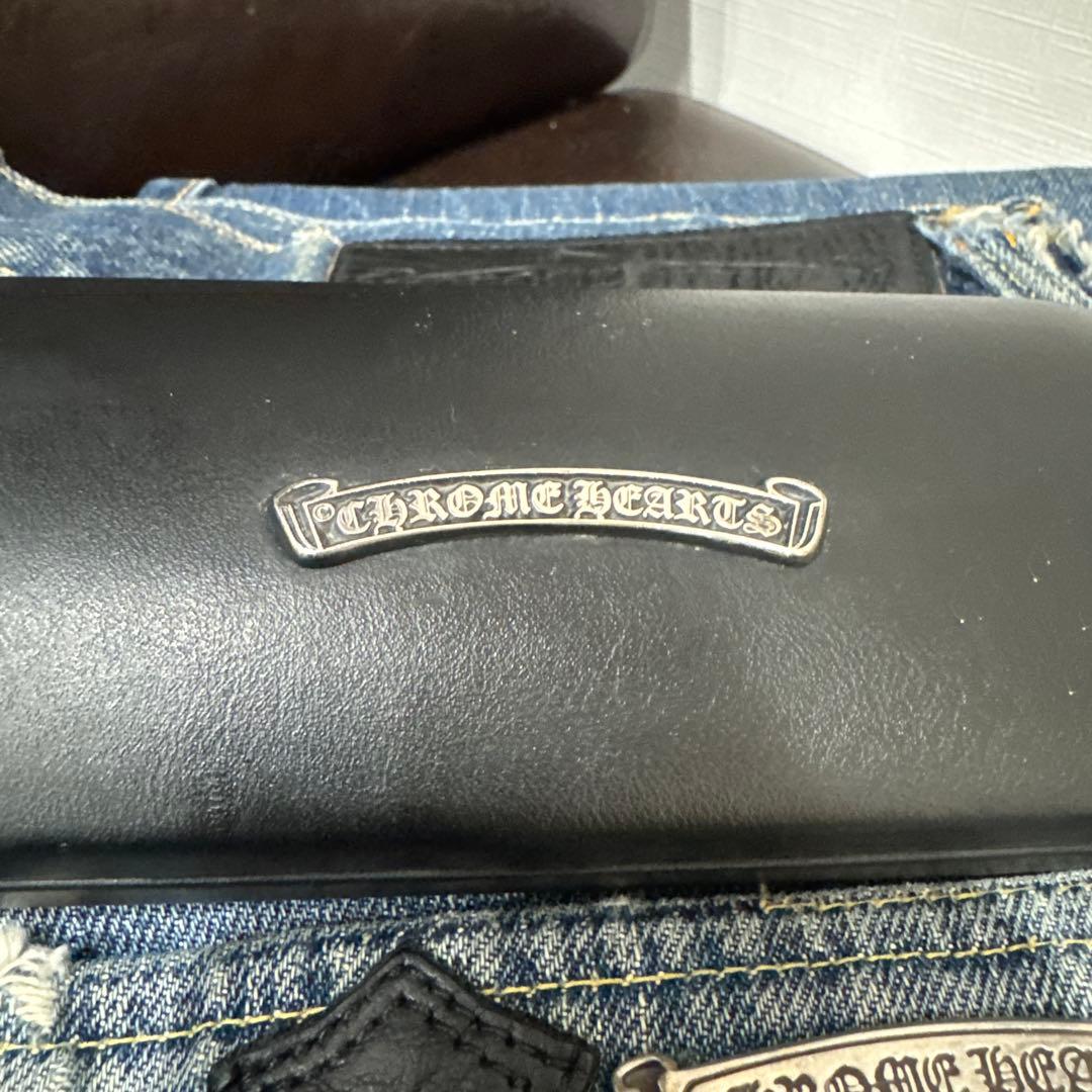 CHROME HEARTS/クロムハーツ スクロールラベル レザーメガネケース
