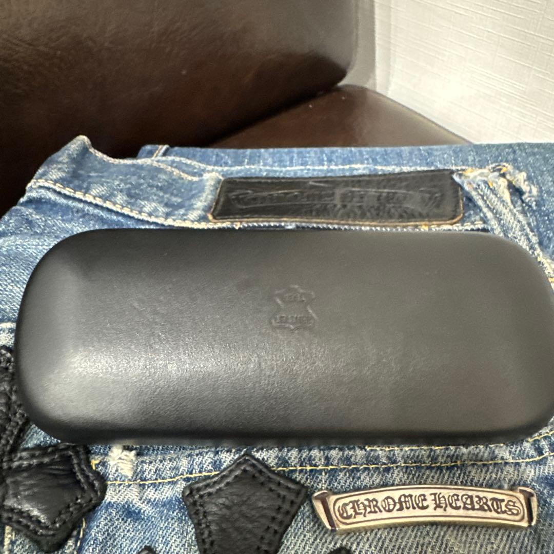 CHROME HEARTS/クロムハーツ スクロールラベル レザーメガネケース