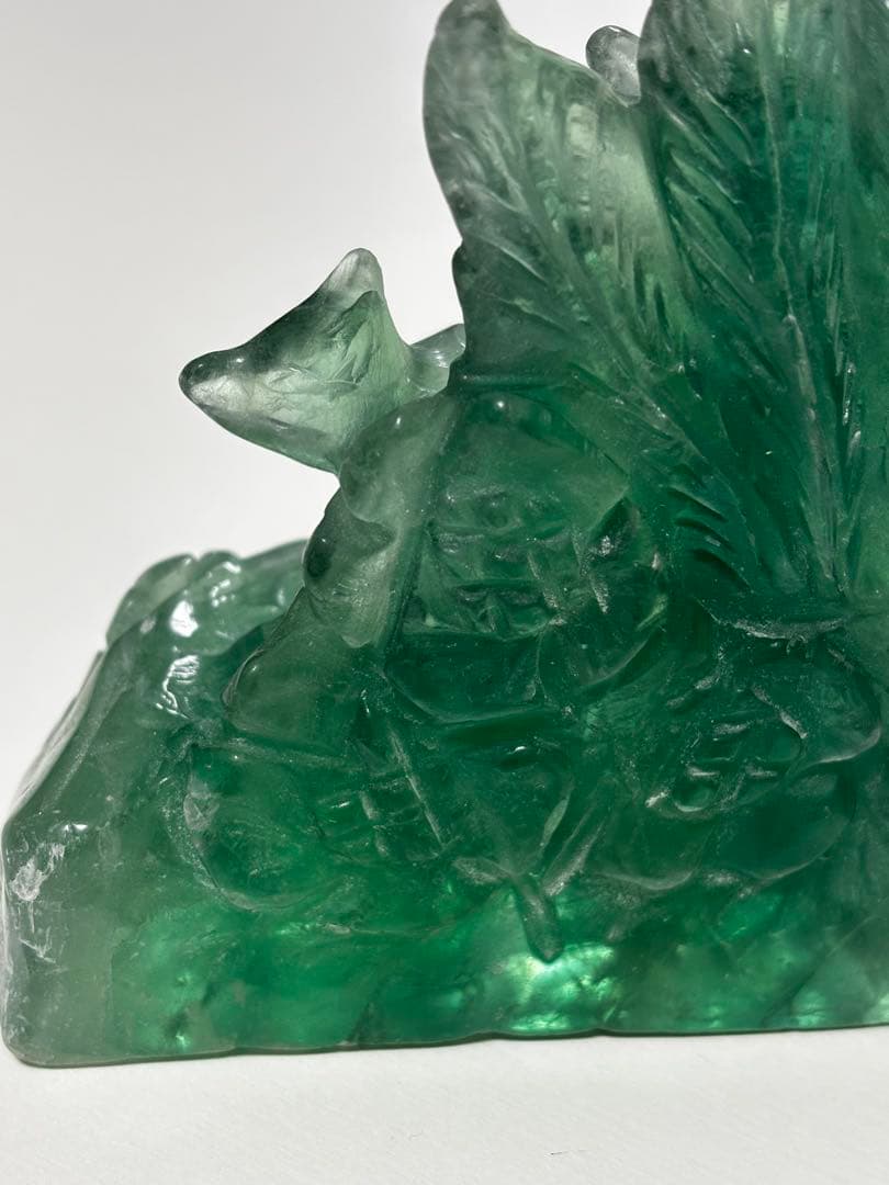 フロライト九尾置き物天然石