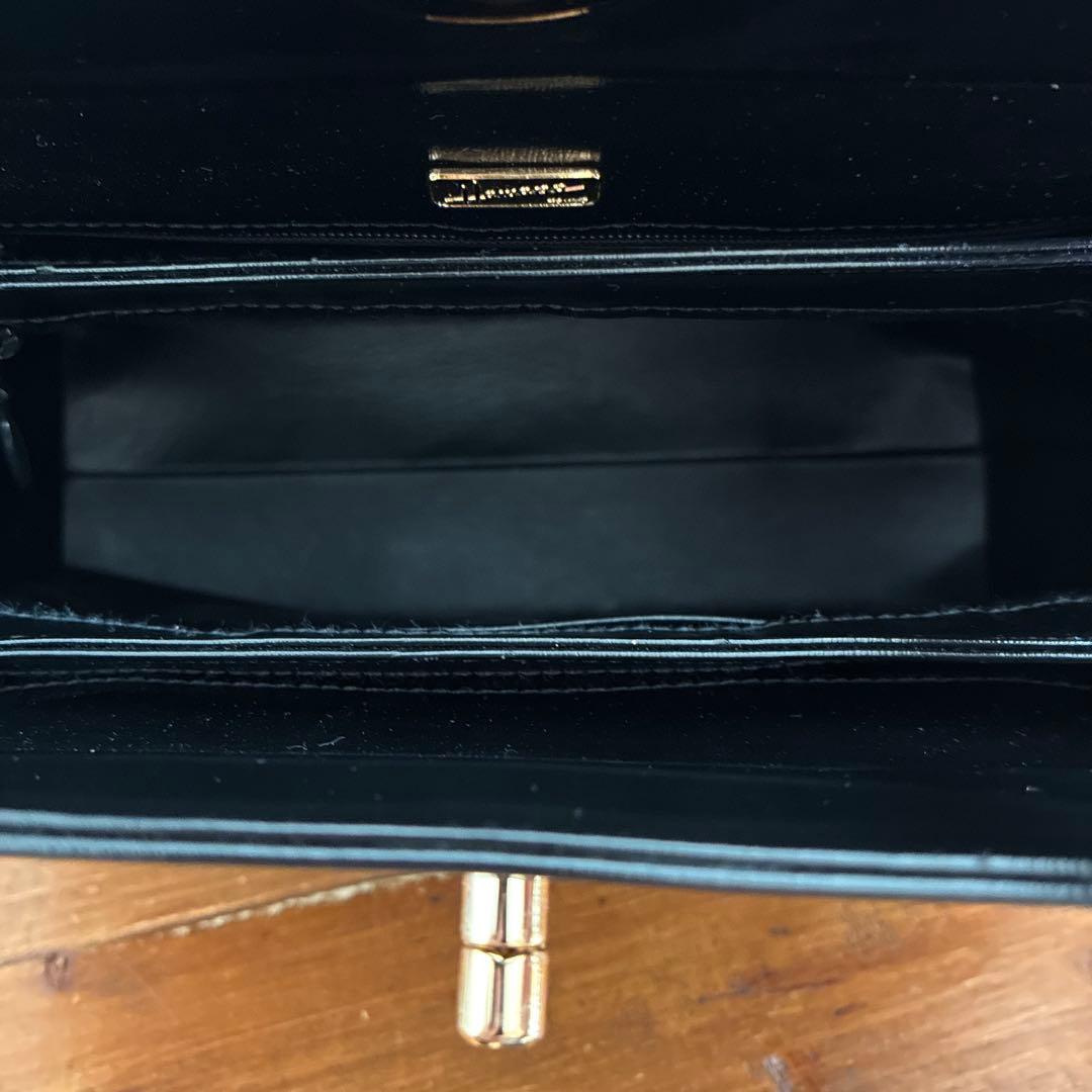 【美品】濱野皮革工藝 hamano 冠婚葬祭　フォーマルバッグ 黒　レザー