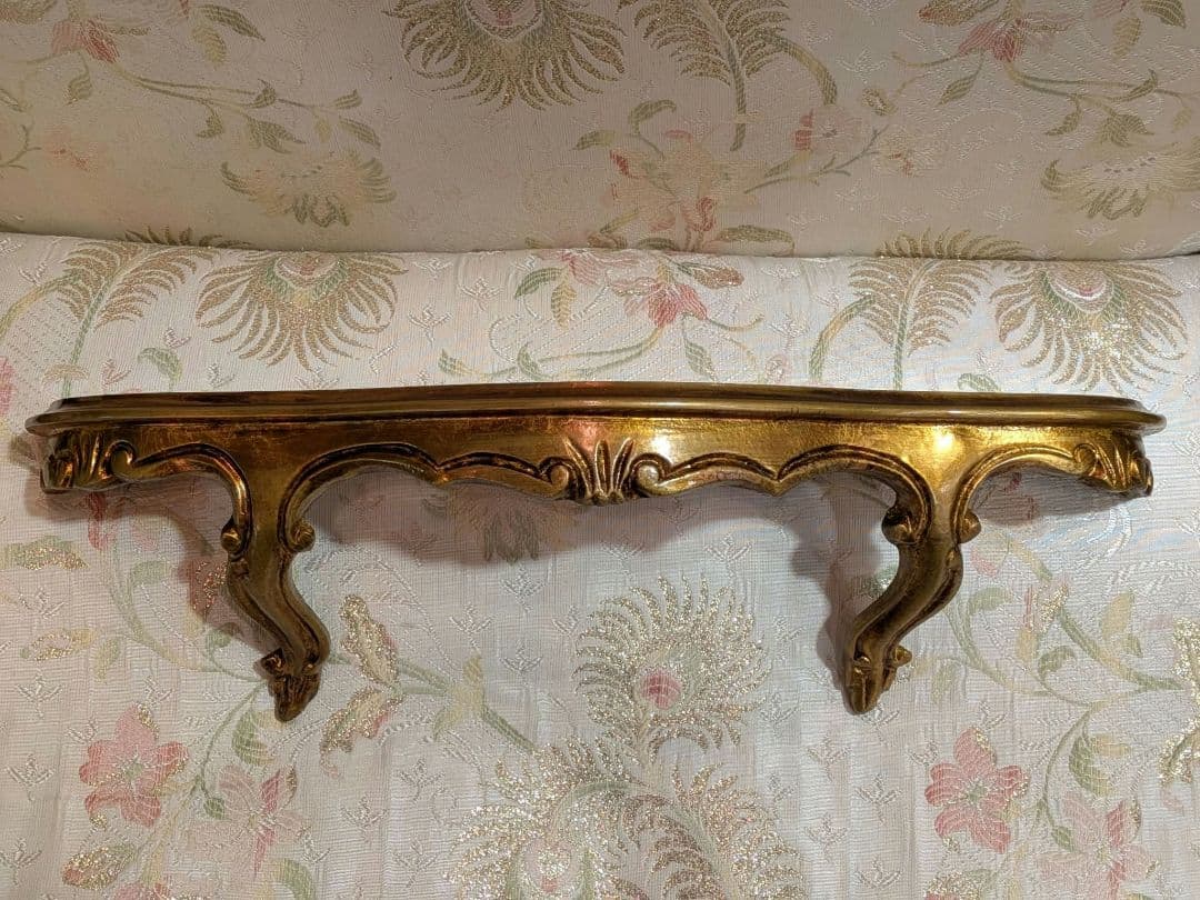 アンティーク イタリー製 木製 ウォールコンソール 横48×奥行13㎝