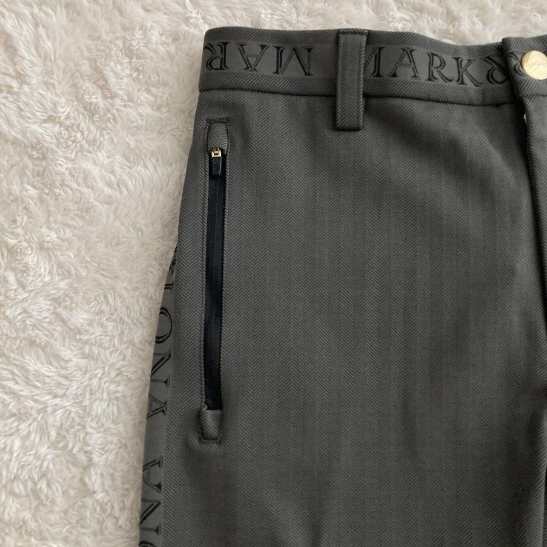 美品！MARK&LONAマークアンドロナ　サイドロゴ　ストレッチパンツ　46