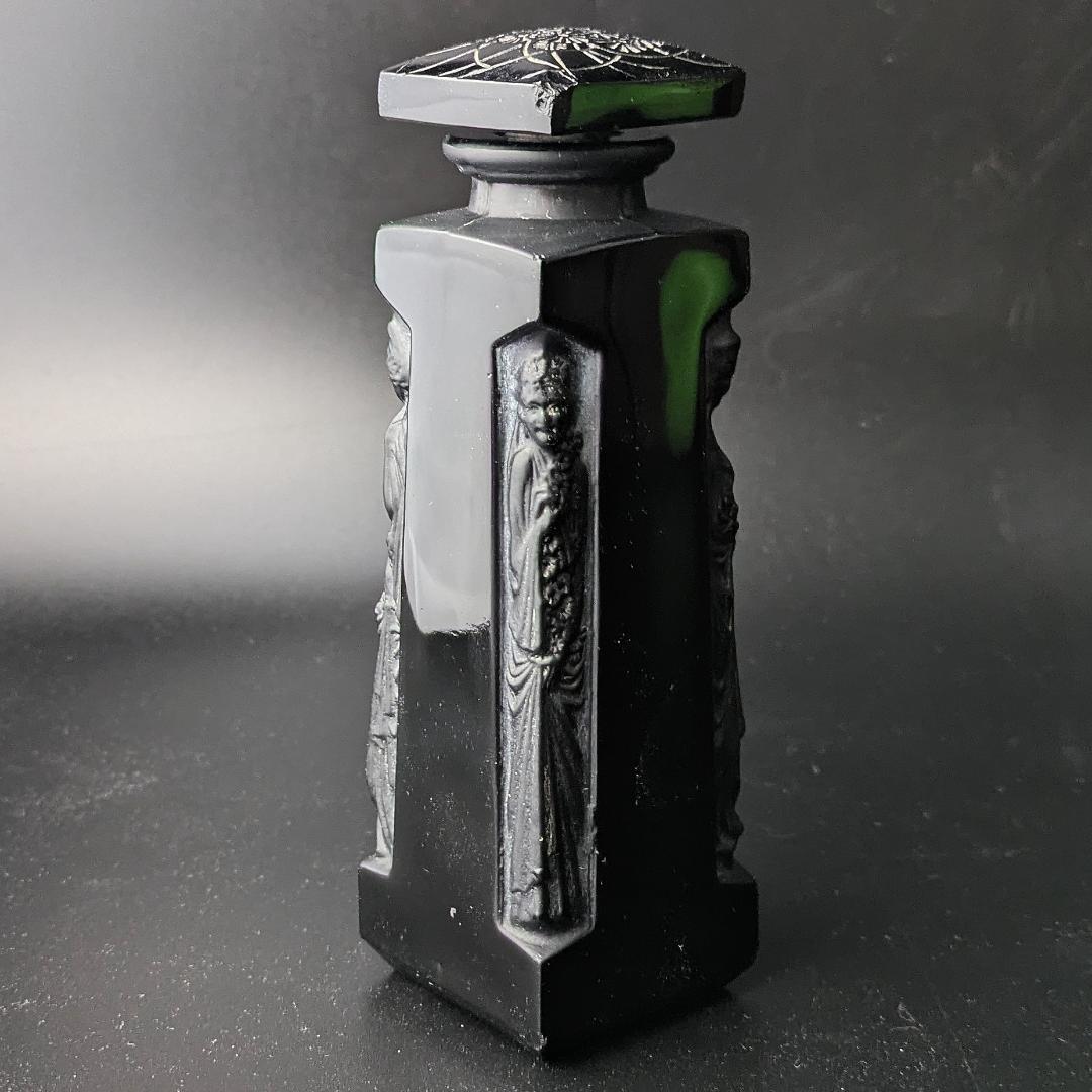 【希少黒ガラス】ルネ・ラリック ドルセー香水瓶 アンブル 1910年代 訳あり