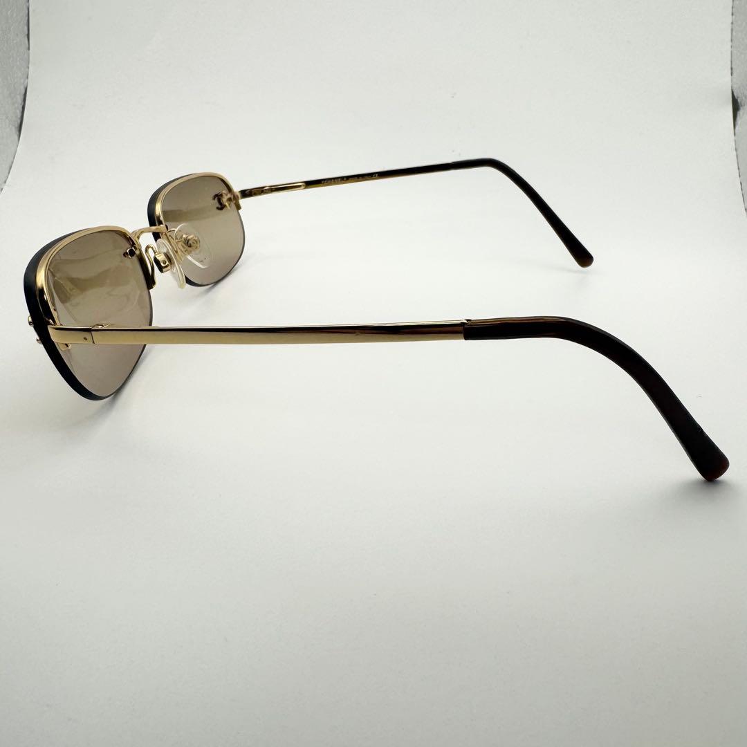 【美品】CHANEL シャネル サングラス ゴールド ココマーク ブラウン