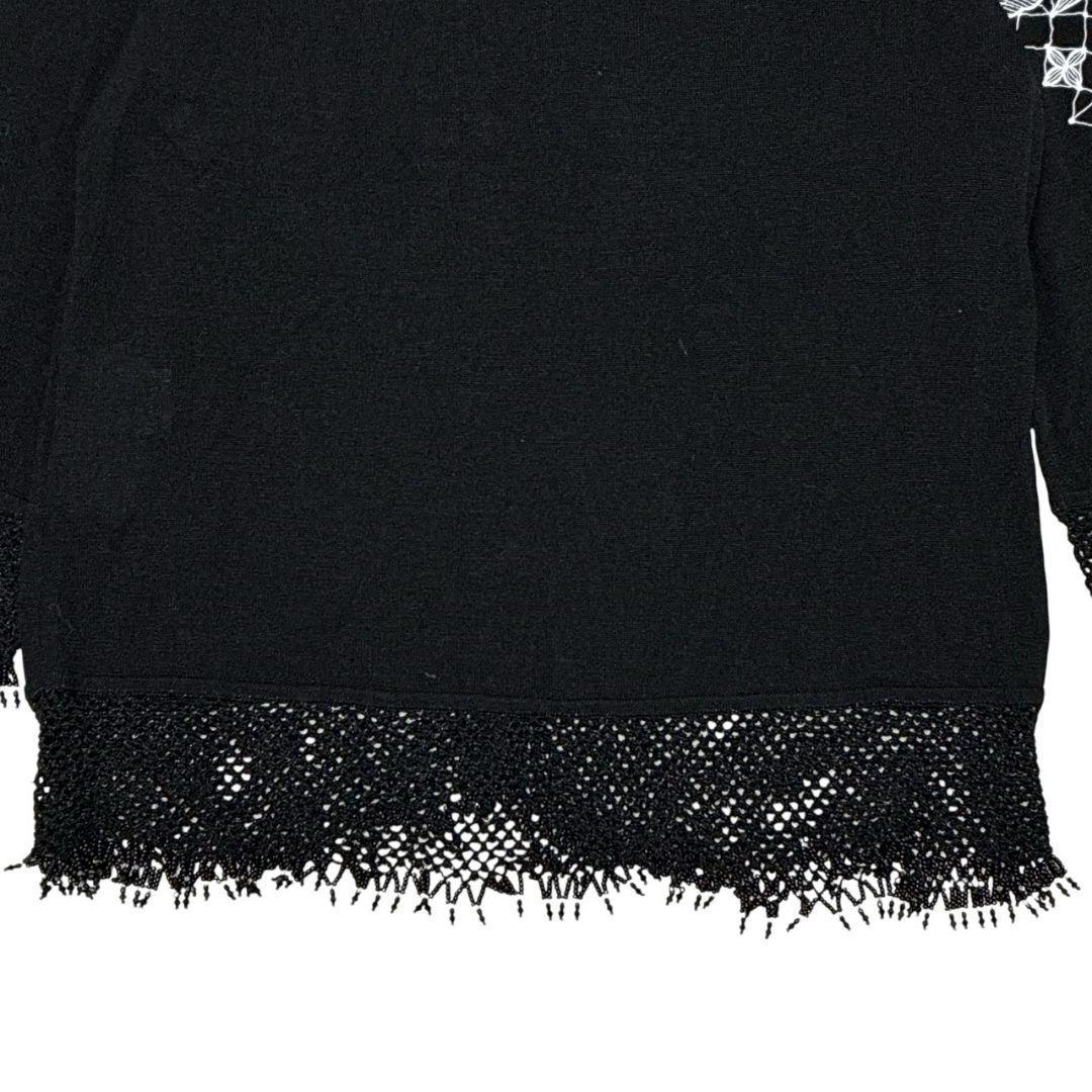 美品✨LEONARD レオナール シルク100% カーディガン ニット 黒 LL