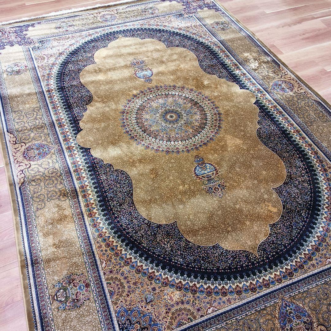 Y3142 イラン製 ハンド&マシン カーペット 絨毯 296×199㎝