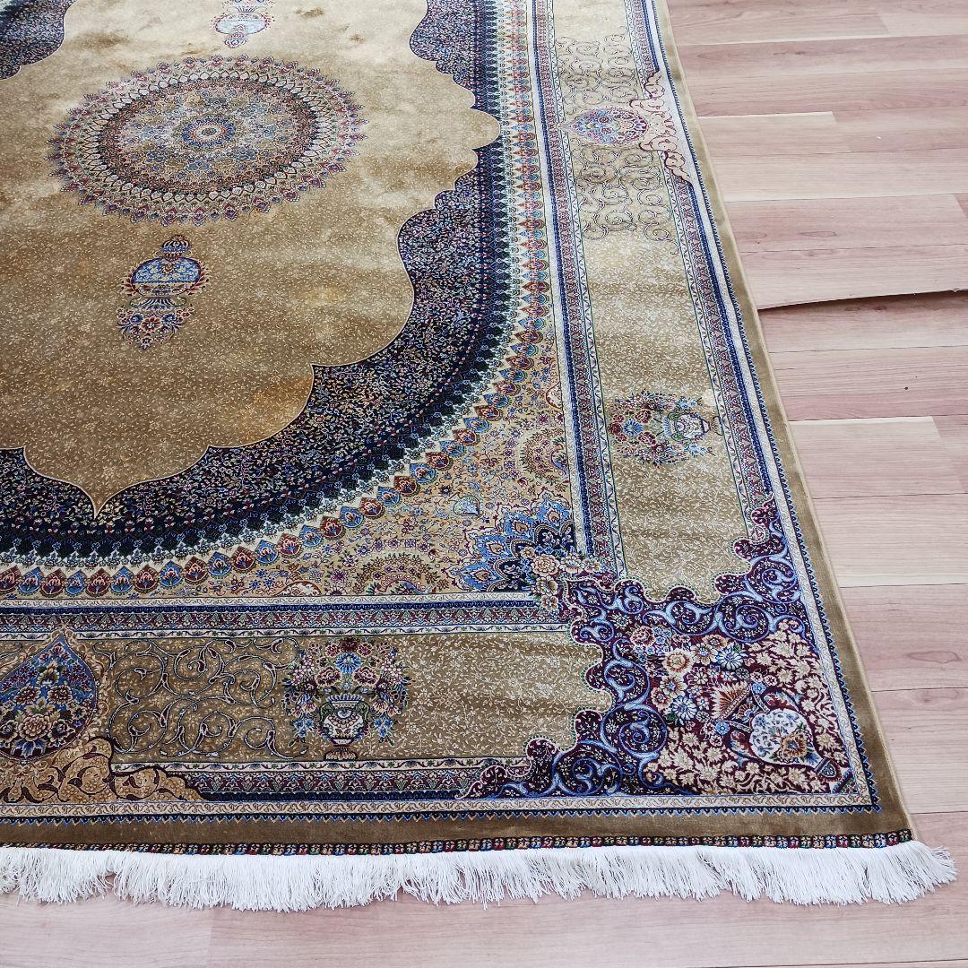 Y3142 イラン製 ハンド&マシン カーペット 絨毯 296×199㎝