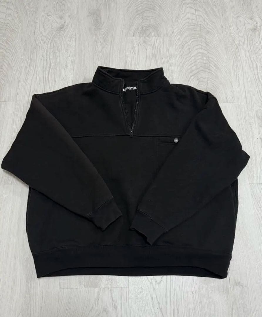 Supreme ブラック ハーフジップ トレーナー 着画あり⭕️ 値下げしました‼️
