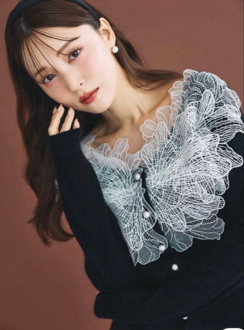 【本日限定価格】polaura ポローラ レース フリルカーディガン