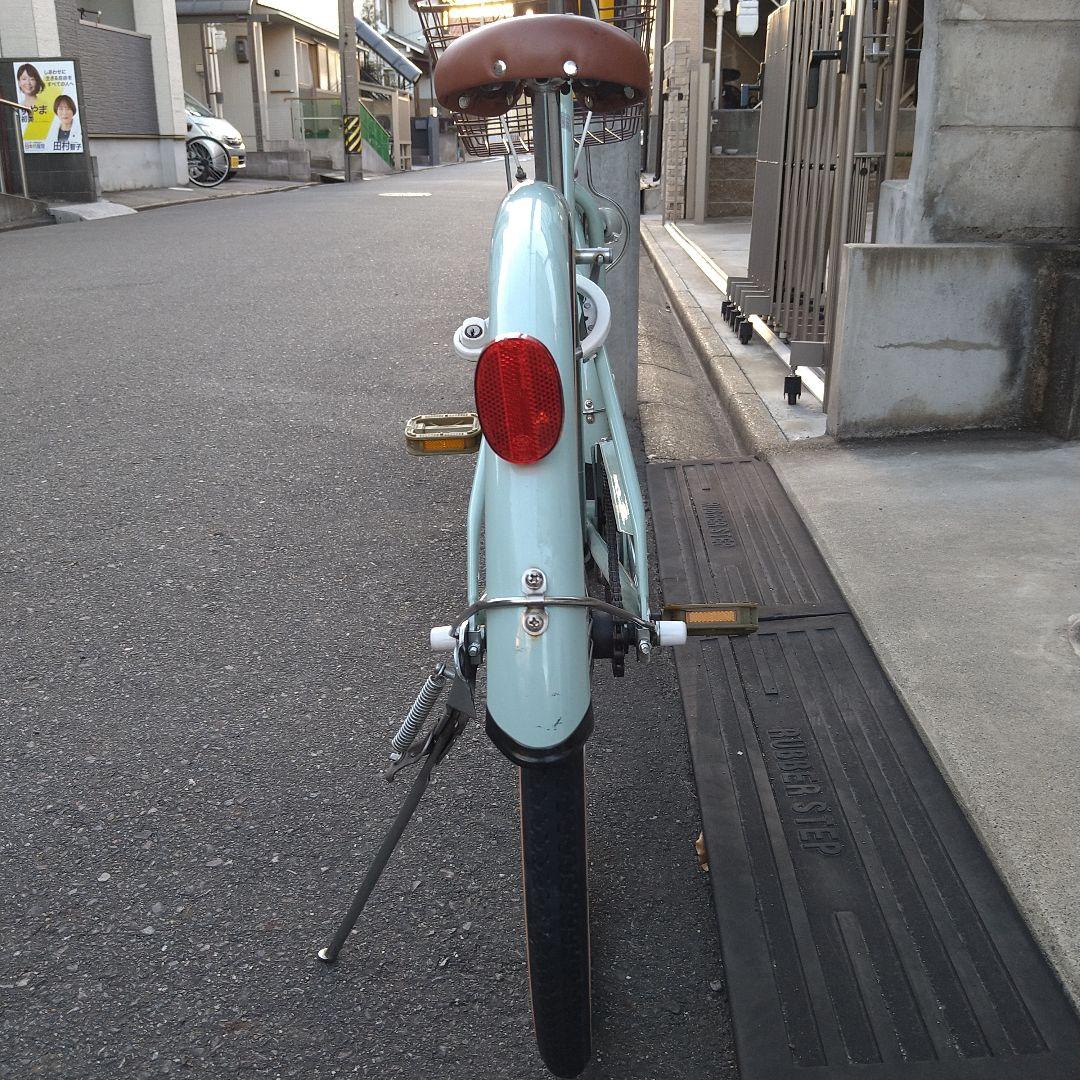 【中古美品】ミントグリーン 自転車24インチ前カゴ付き子供用 小柄な方にも