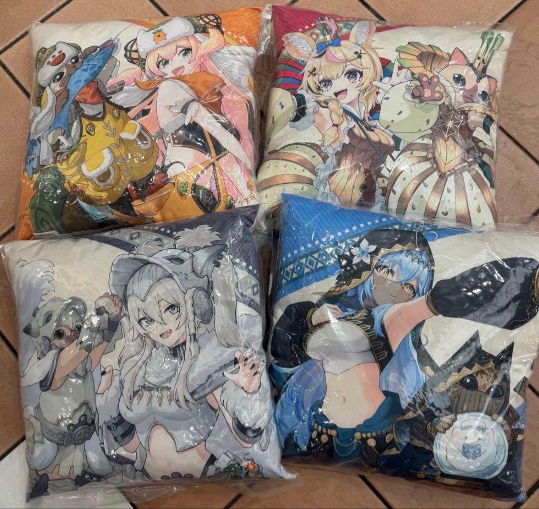 モンスターハンターワイルズ×ホロライブ スクエアクッション カプコン限定 4種