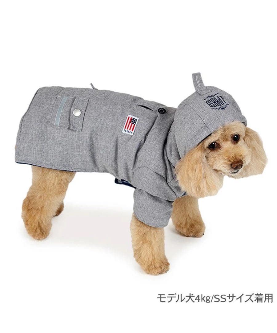 【新品・未使用】J.PRESS 中綿コート 《杢グレー》 小型犬3S